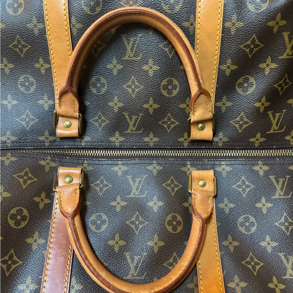 AUTHENTIC Louis Vuitton  Monogram Canvas Brown Keepall 60 Bandouliere Bag- EUC - Picture 7 of 14